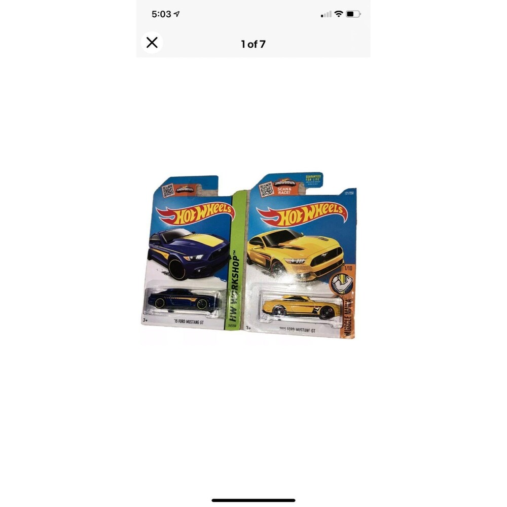 2014 Hot Wheels 15 Ford Mustang GT Blue Yellow